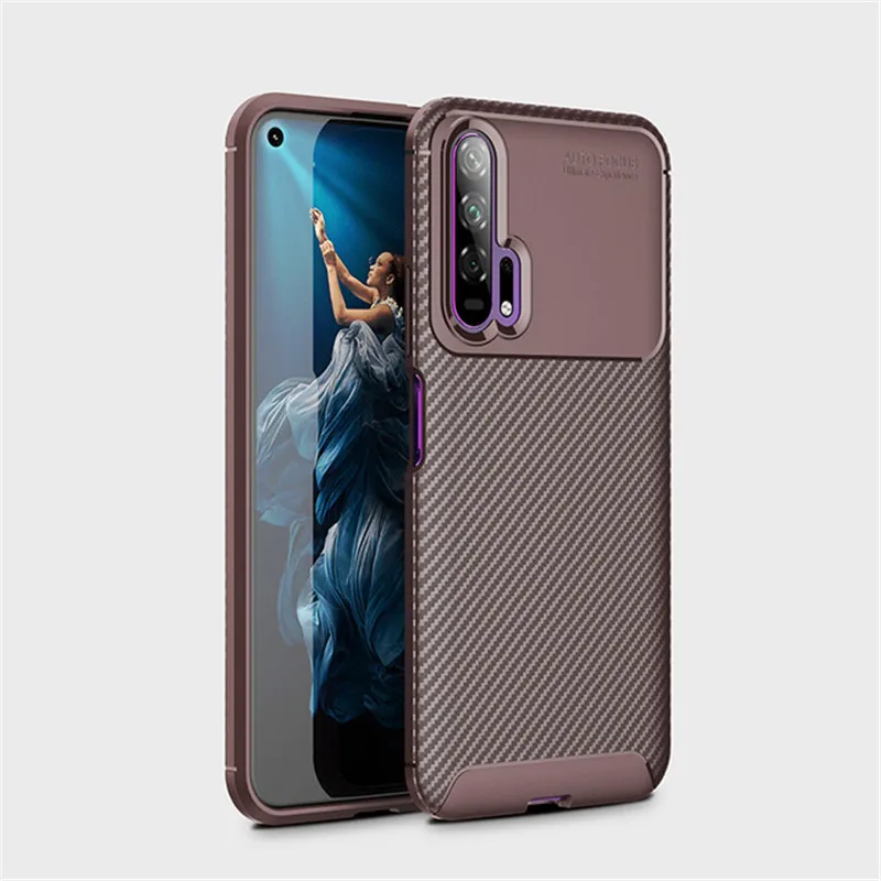 Brown Углерода для задней панели телефона чехол s для huawei P10 P20 P30 Pro Чехол Коврики 10 20 Lite Nova 2i 3 3i 3E 4 4E 5 5i Y5 Y6 силиконовый чехол - Цвет: Brown