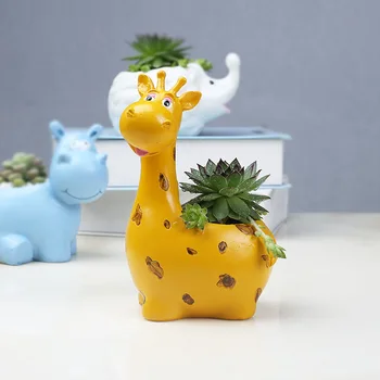 

Cartoon Giraffe Succulent Flower Pot, Flowerpot Holder Garden Planter Flowers Container Home Patio Decor Ornament