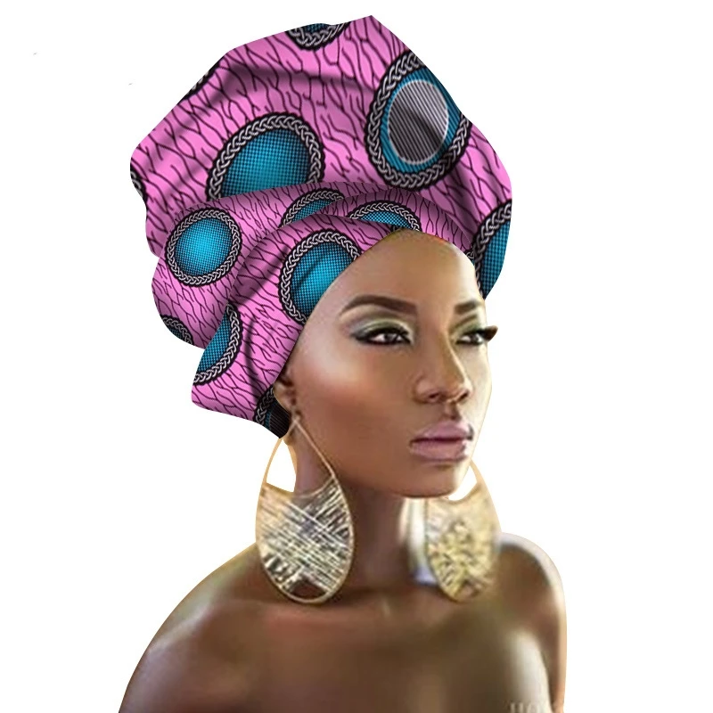 Хлопок африканский головной убор для женщин геометрический Базен шарф новая Африка традиционная мода платье для взрослых 90*110