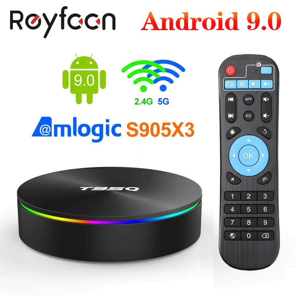 T95Q 4G 32GB 64GB Android 9 0 TV BOX Amlogic S905X3 2 4 5 8 GHZ Dual Wifi BT4.1 H.265 4K USB3.0 60pfs Медиаплеер Smart Box