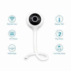 Exibição de temperatura jogar lullaby hd mini câmera ip wi fi câmera segurança cctv bebê câmera monitor do bebê cloudedge app