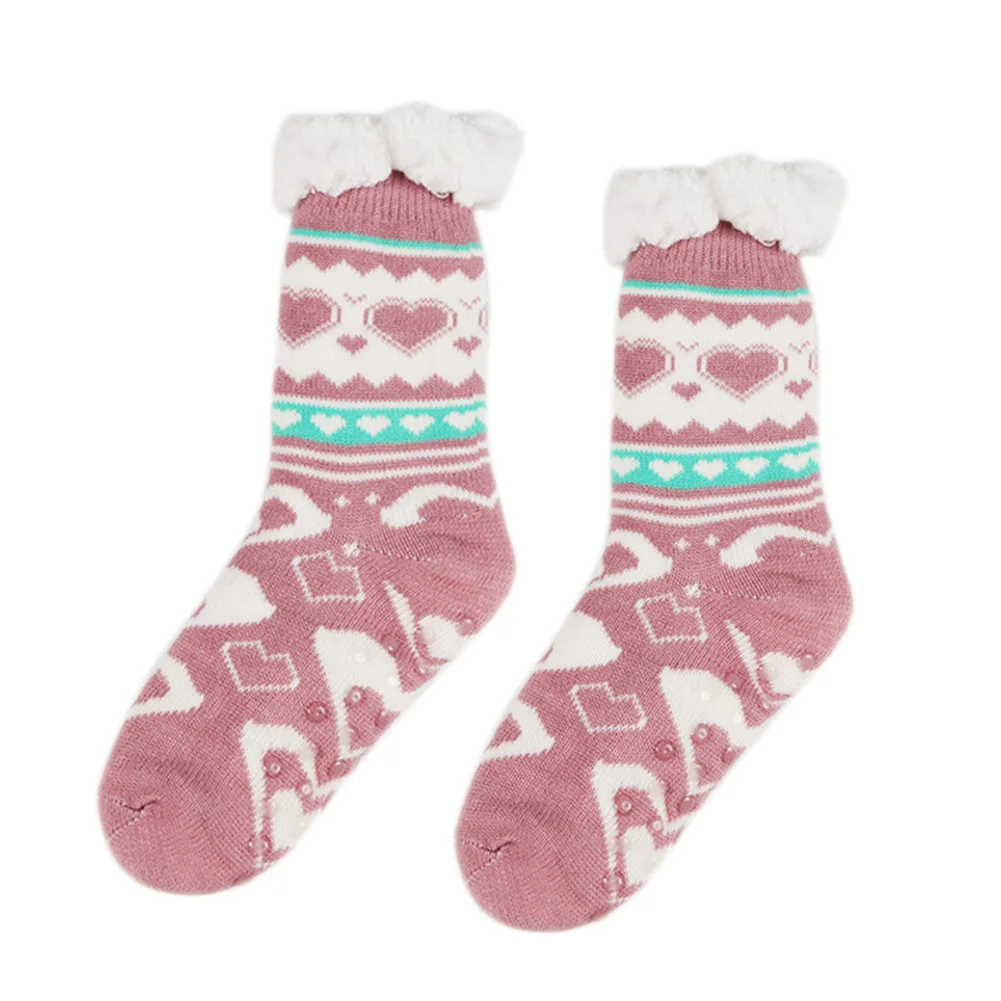 Очень теплые флисовые домашние носки; эластичные удобные плотные зимние носки для дома и офиса; HSJ88 - Цвет: dark red