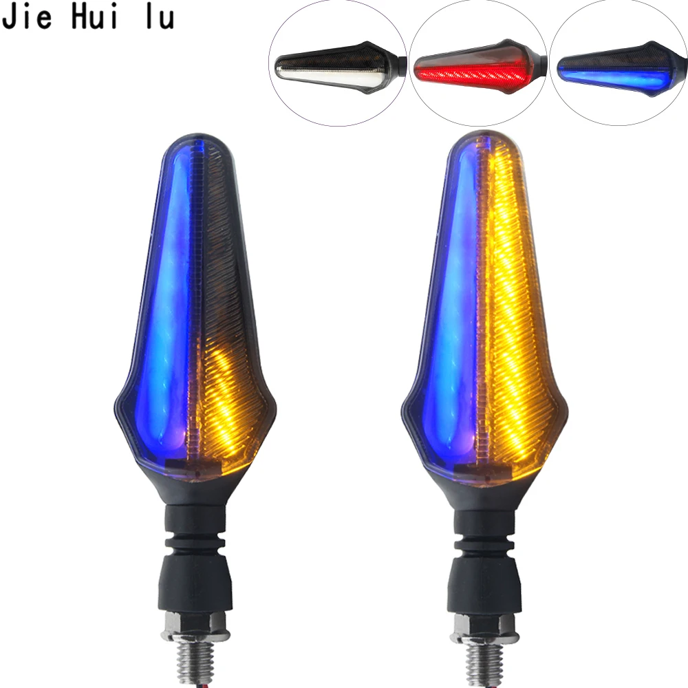 2pcs Motorcycle Turn Signal Led Bright Lights 2 In 1 Low Power