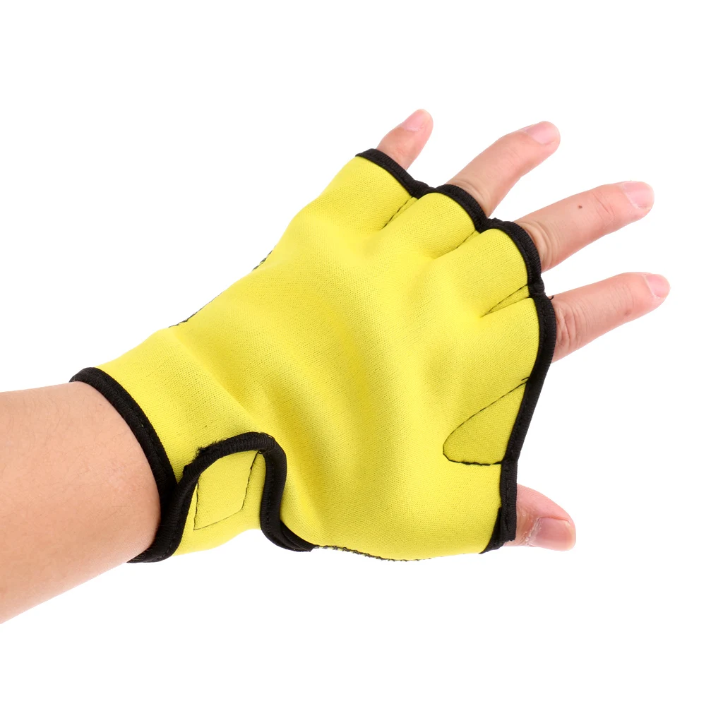 1 Pair Neoprene Aquatic Fitness Water Resistance Gloves Swimming Swim Training Paddles for Women Men Children
