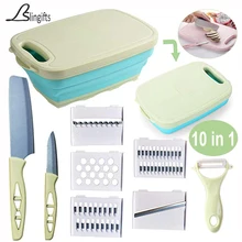 Slingifts разделочные доски для кухни 10 в 1 многофункциональная пластиковая разделочная доска с мандолиной устройство резки овощей набор