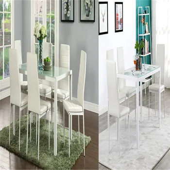 

High Quality 4PCS/Set Nordic Style Dining Chairs Modern Durable Half-PU-Leather Fabric Room Chairs Simple Home Bar Furniture HWC