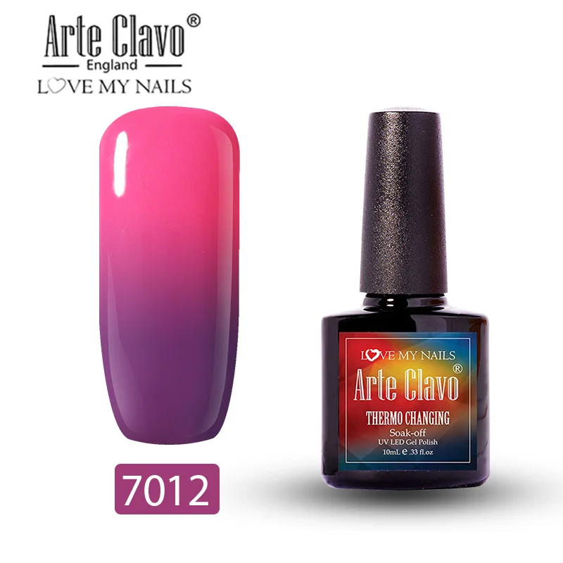 7012 Arte Clavo, 10 мл, Гель-лак для ногтей, меняющий цветовую температуру, блестящее украшение, макияж, маникюрный Топ, набор, сделай сам, дизайн ногтей, салон - Цвет: 7012