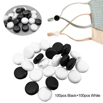 

200Pcs Round Cord Locks Toggles for Drawstring Face Cover Ear Hook Elastic Band