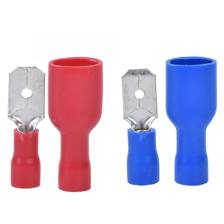 100 шт. обжимные клеммы мужской женский изоляционный защитный чехол с MDD1.25-250x50