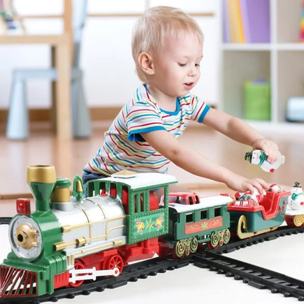 

Fully Automatic Christmas Train Lights And Sounds Christmas Set Tracks Xmas Railway Toys Train Gift Train For Kids N1I4