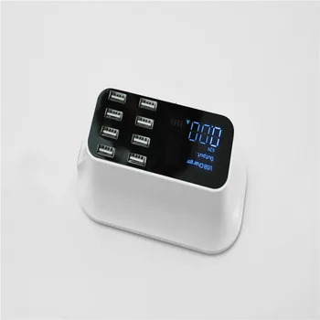 

8 Ports USB Mobile Phone Charger 40W LCD Screen Real-time Display Automatic Identification Charging Fast Charge Usb