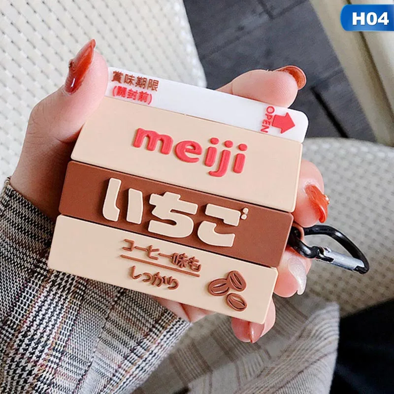 04 3D чехол для наушников s для AirPods чехол милый клубничный молочный чехол для Apple Airpods Pro защитный чехол для Earpods чехол - Цвет: 04