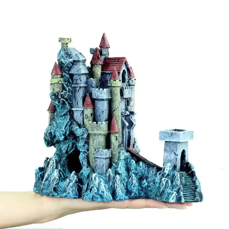 

Castle Aquarium Decoration Hand Painted with Realistic Details Fish Tank Ornamen