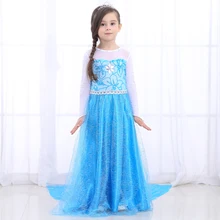 Коллекция года, нарядное платье принцессы Эльзы для маленьких девочек возрастом от 3 до 10 лет, одежда для девочек маскарадные костюмы на Хэллоуин и Рождество вечерние платья феи