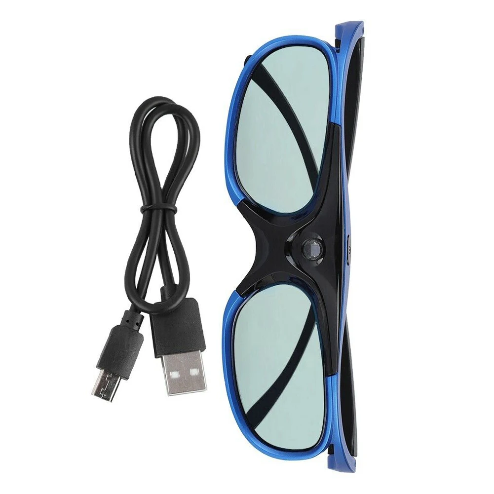 Gafas 3D Ultra transparentes, obturador activo Universal para uso Visual en el hogar, Chip LCD, recargable vía USB, plegable para proyector DLP Link