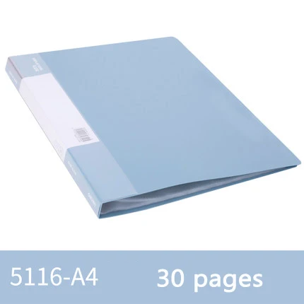 Blue 30 pages Deli 5116 книга для документов 30 страниц/40 страниц/60 страниц/80 страниц А4 Папка для подкачки вставки сумка для офиса студентов - Цвет: Blue 30 pages