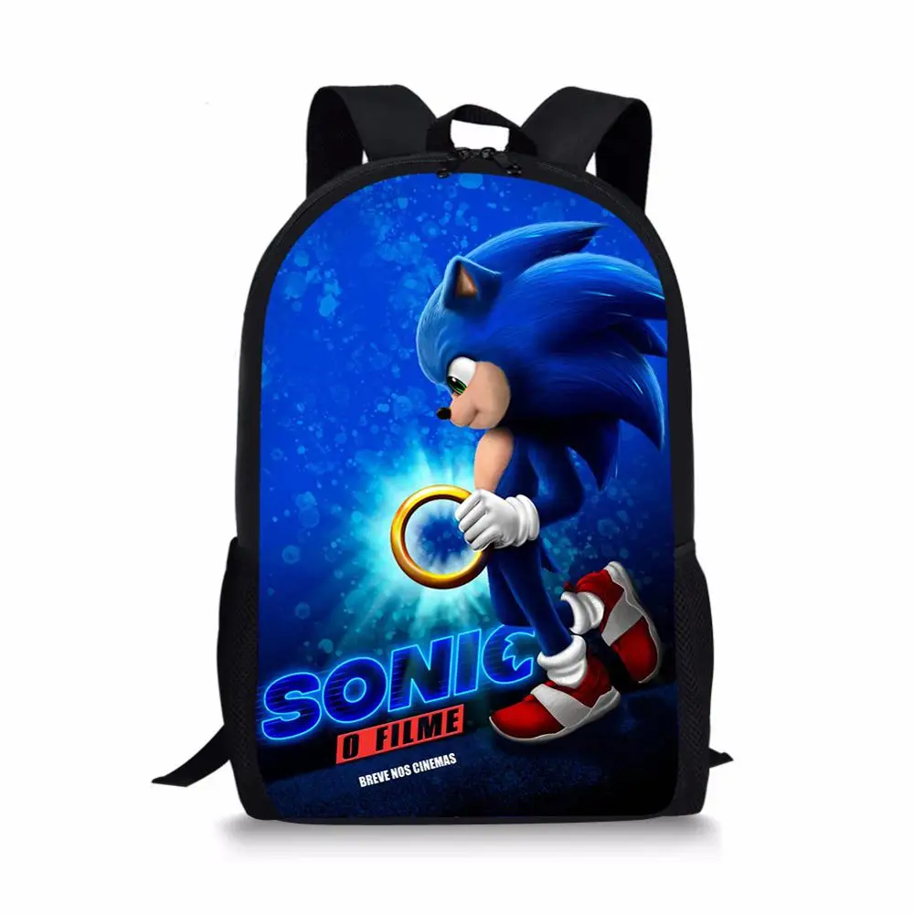 

HALYUNASC Cool Kids Backpack Sonic The Hedgehog Pattern Students School Bag Cartoon Anime Design Boys and Girls Mochila Book Bag