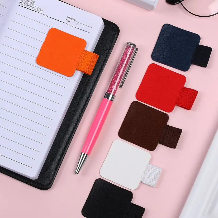 4PCS Self adhesive Pen Holder Adjustable Multicolor Elastic Loop Pen Clips Portable Leather Pen