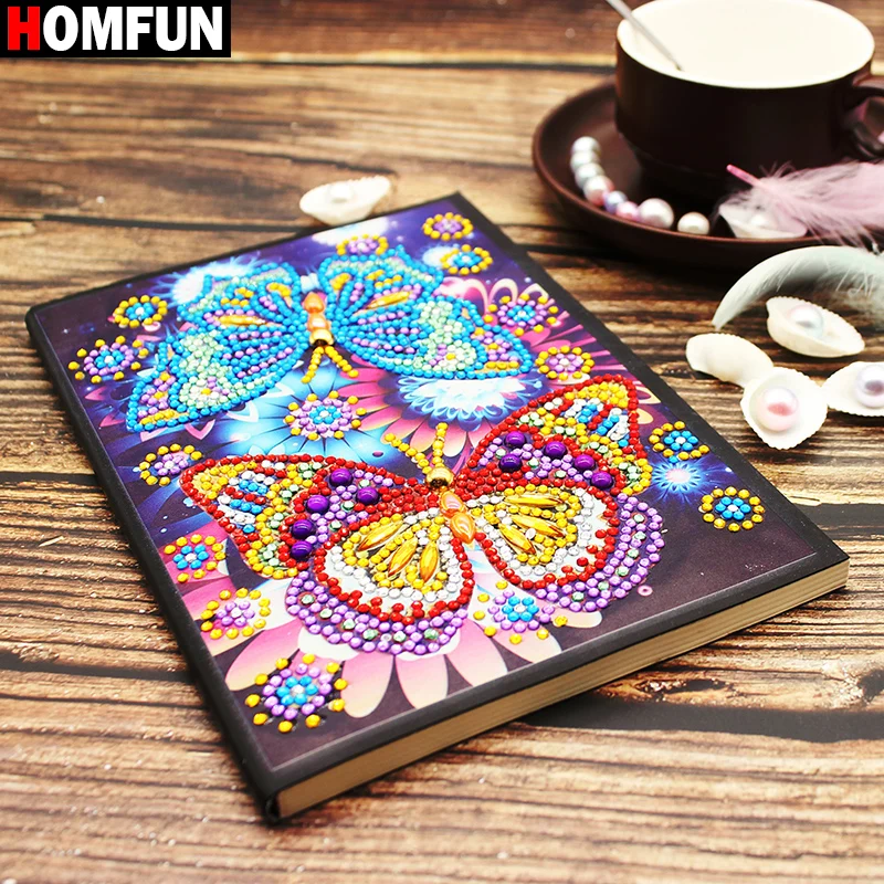 HOMFUN A5 записные книжки 5D DIY алмазная живопись специальная форма Дневник Книга