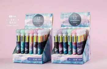 

6 color constellation multicolor ballpoint pen cartoon school stationery prize kawaii hand account pen office write pen 36pc/lot