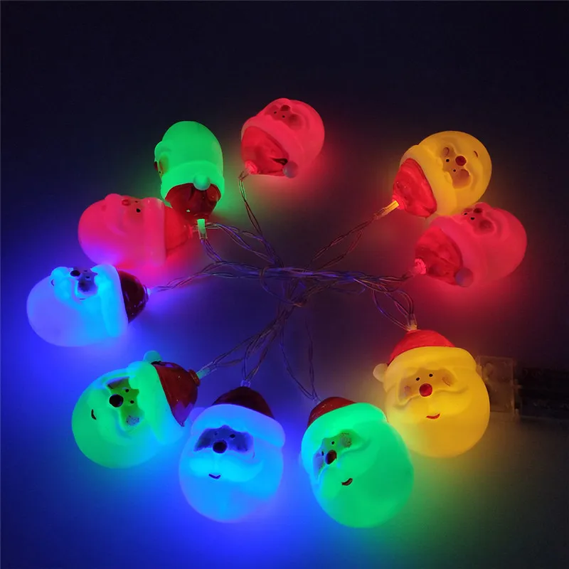 10 LED Christmas String Light Snowman Santa Claus Fairy Light Party Home Decor String Lights Xmas Ornament Lighting Strings Hot