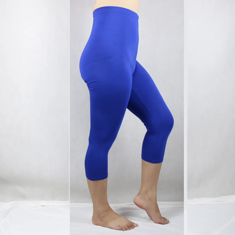 navy blue legins Shikoroleva Джеггинсы Летние Женские однотонные 3/4 Капри короткие леггинсы женские плюс 7XL 6XL 5XL XS розовые черные фиолетовые леггинсы - Цвет: navy blue legins