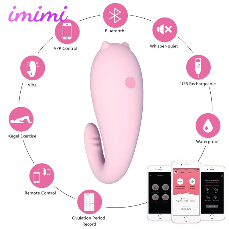 USB Charge 8 Modes Wireless App Remote Control Monster Pub Vibrator Dildo Bluetooth Connect Vibrating Egg Sex Toys for Women
