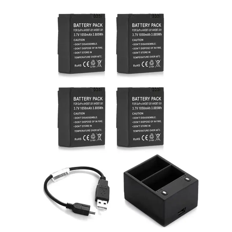 AAAE Top-6x3,7 V 1050mAh для аккумулятора AHDBT-201/301
