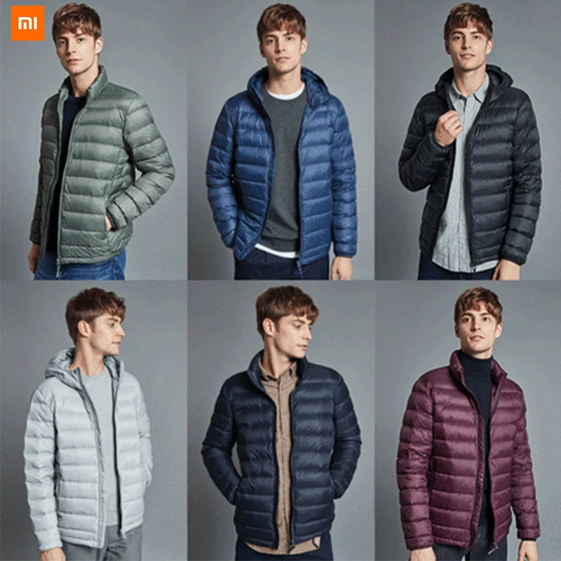 

In Stocks New Xiaomi Mijia Youpin Men's advanced lightweight down jacket Simple stuffed style lock temperature For Winter
