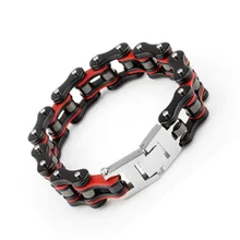 Велосипедный браслет на цепочке, Мужская цепочка из нержавеющей стали на руку, большие браслеты с подвесками, красные, черные мужские аксессуары, Панк подарки для мужчин