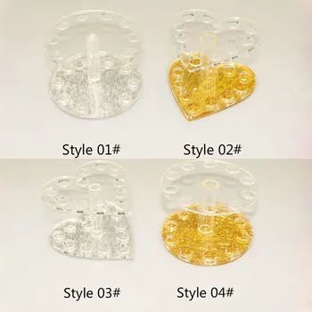 

1pc Heart Round Shape Nail Brush Holder 12 Holes Acrylic Nail Art Brush Pen Display Rack Accessory Stand Holder 4 optional