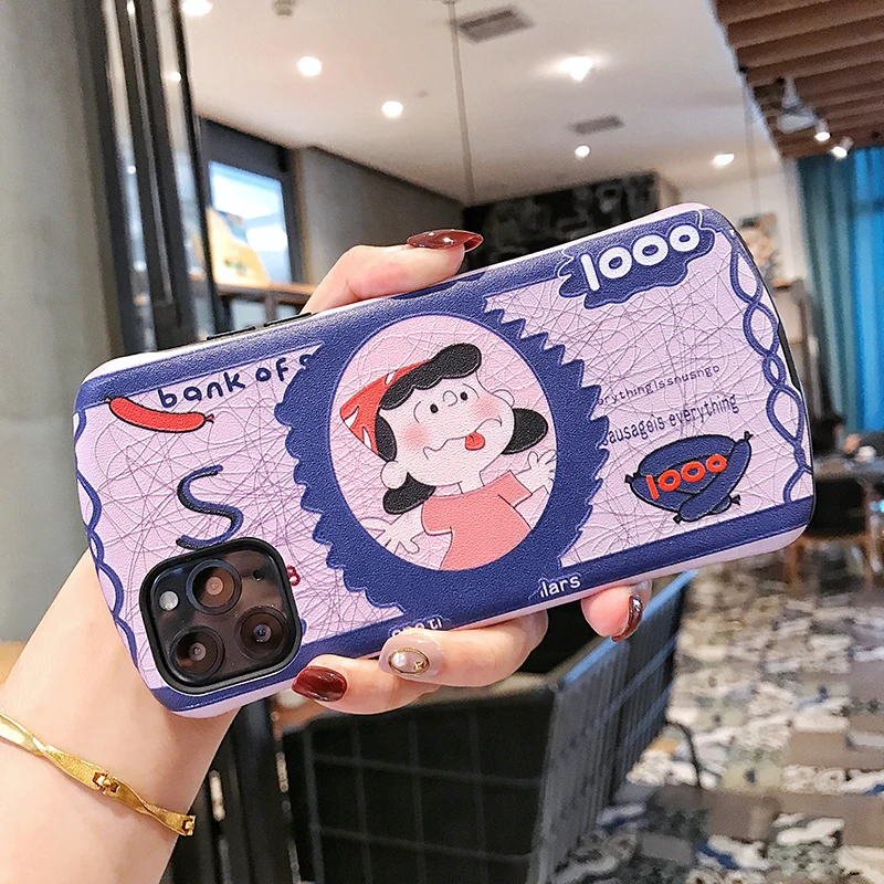 Забавные Чехлы для телефона Charlie коричневый для iphone 11Pro Max Xs MAX XR X 6 6s 7 8 plus 11 рельефная шелковая текстура мультипликационный чехол из ТПУ для пары