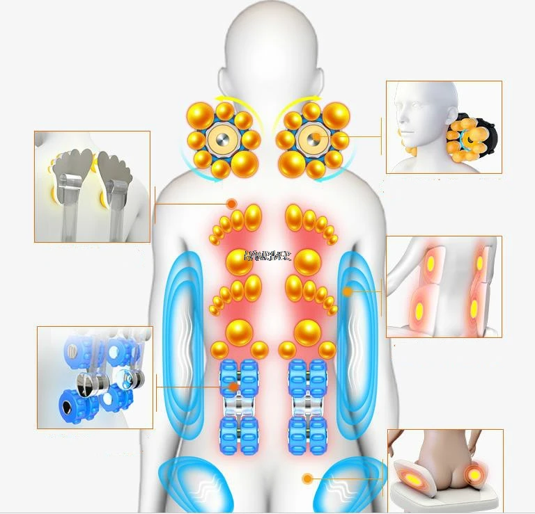 Массажер для шейного отдела позвоночника, шеи, плеча, талии, спины, многофункциональный разминающий Электрический домашний стул, подушка для опоры
