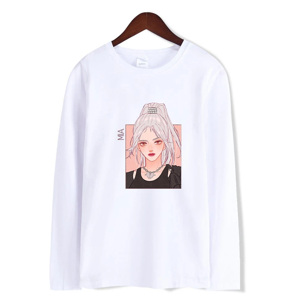 Everglow Kpop 韓国新ガールのチームストリートクールなプリント長袖ストリート Tシャツ O ネック原宿秋の女性 男性 Tシャツ T Shirts Aliexpress