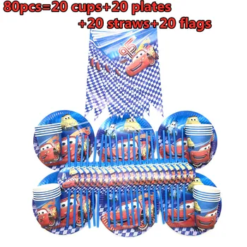 

Cars Theme Birthday Party Disposable Tableware Set Paper Plates Napkin Cup Plate Straw Baby Shower Decorations Kids Boy Favors