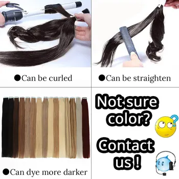 MRSHAIR Skin Weft Human Hair Tape In Extensions Blonde Hair Natural Machine Remy Hair Straight Double Sided Adhesives Hair 20pcs 3