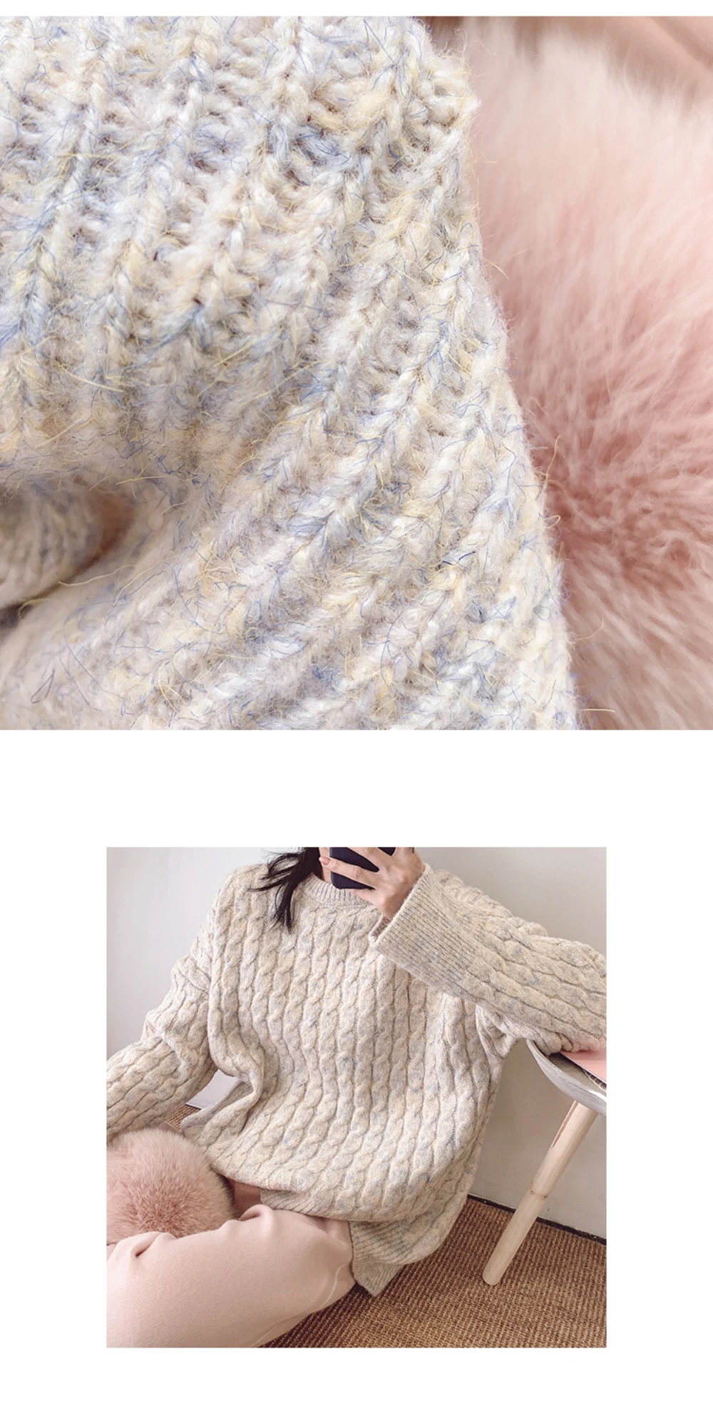 Werynica, женский свитер, осенне-зимняя одежда, женский свитер большого размера, пуловер, большой толстый вязаный корейский стиль, Женский шикарный топ