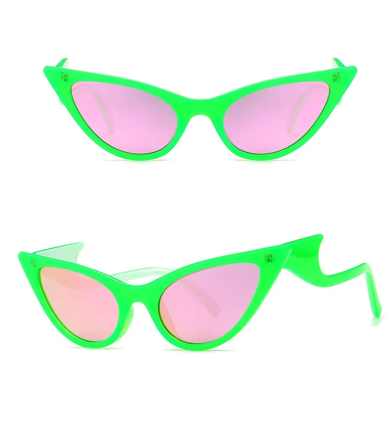 Новые Классические кошачьи глаза женские солнцезащитные очки Женские Ретро градиентные гнущиеся маленькие солнцезащитные очки в оправе модные очки UV400