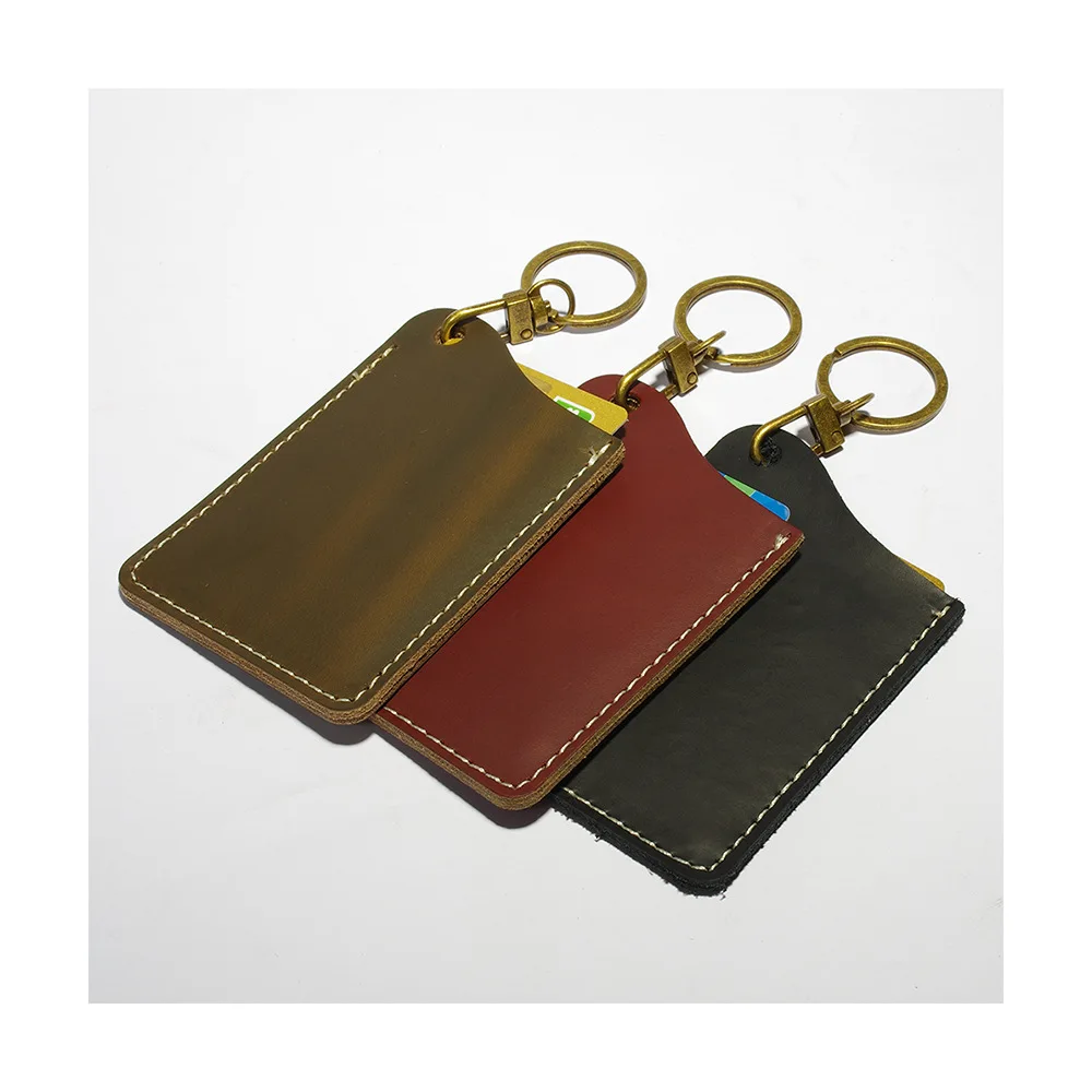 

Handmade Cowhide Bus Card Holder Meal Card Genuine Leather Access Card Protective Case Creative Subway Transit Card Leather Case