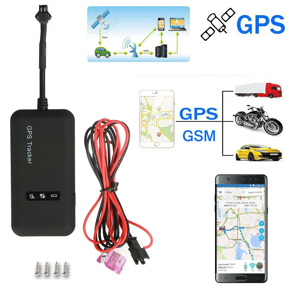 Мини GSM GPS трекер для автомобиля мотоцикла отслеживающее устройство с