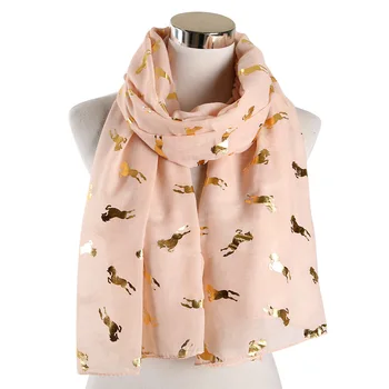 

2019 Fashion Women Scarf Shawls Wraps Animal Print Gold Foil Hijab Head Scarves Sunscreen Pashmina Stoles Female Foulard Bufanda