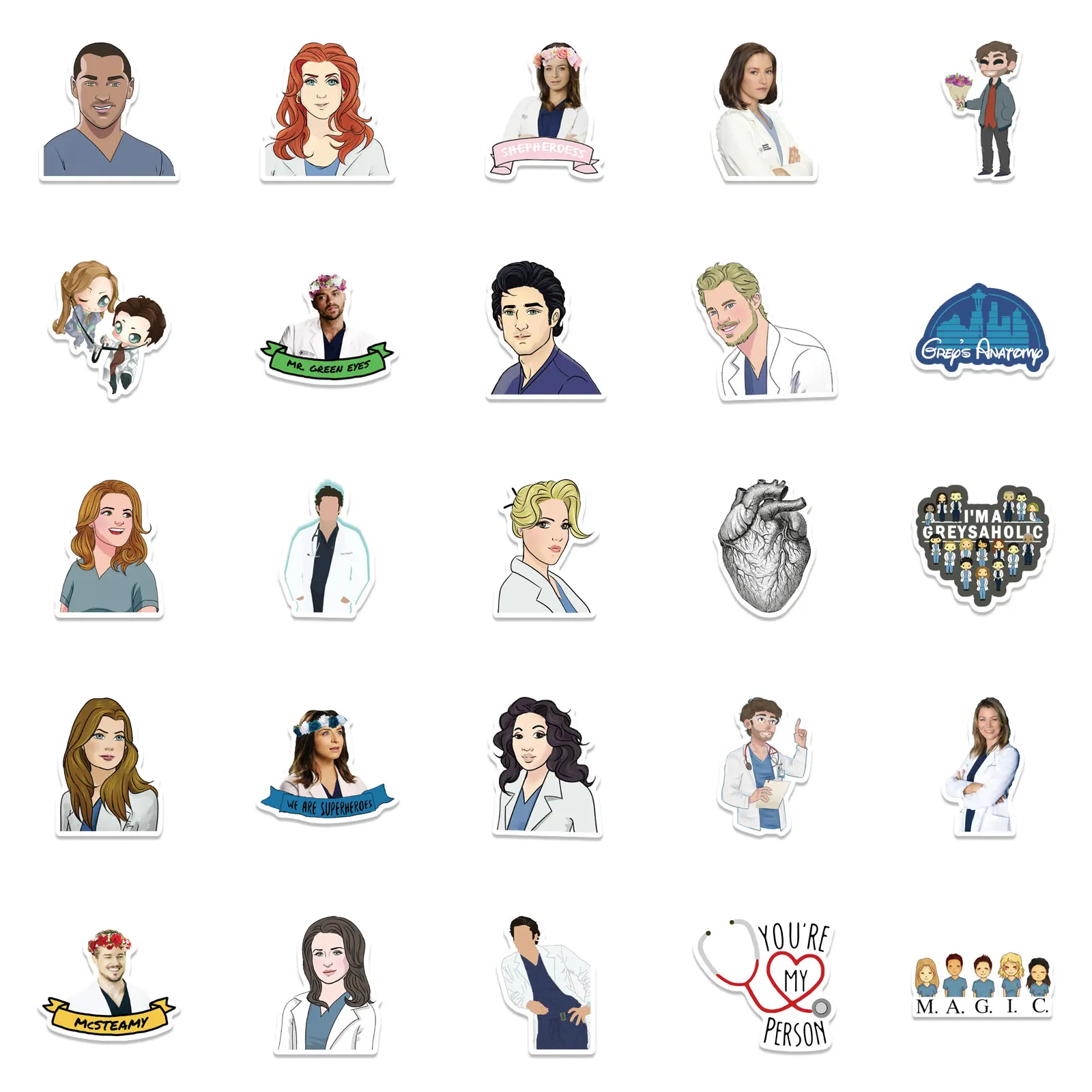 ongebruikt Hertellen leeuwerik 10/50pcs TV Show Grey's Anatomy Stickers Car Bike Travel Luggage Phone  Guitar Laptop Fridge Waterproof Classic Toy Joke Stickers|Stickers| -  AliExpress