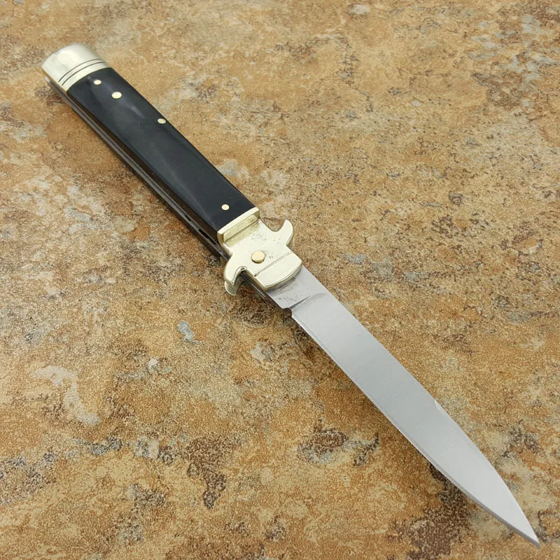 bayonet OEM mafia plus 9 дюймов leverletto D2 ВОЛНА ЗМЕЯ лезвие натуральный Рог Ручка карманный нож ITA автоматический нож складной походные Ножи 1 шт - Цвет: bayonet