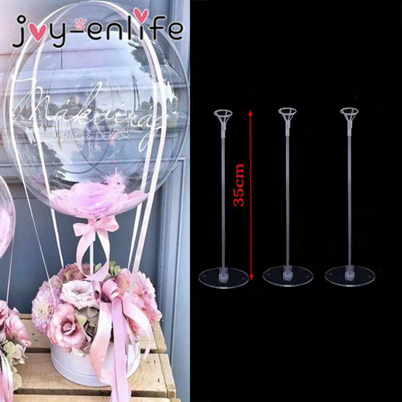 Balloon Tree Supporto Per Palloncini Da Tavolo Trasparente - Base In Plastica E Acrilico Per Matrimoni E Compleanni - Set Da 4 Colonne Di Altezze Diverse - 4