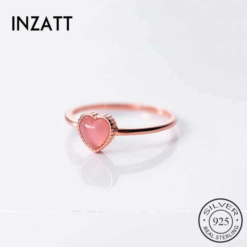 Женское серебряное кольцо INZATT изящное из серебра 925 пробы с камнем в форме сердца
