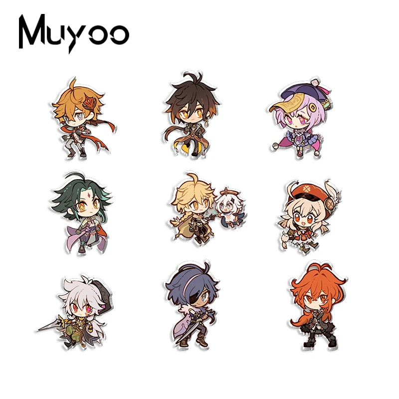2021 New Genshin Impact Acrylic Brooch Game Accessories Brooches Epoxy Funny Art Pin | Украшения и аксессуары
