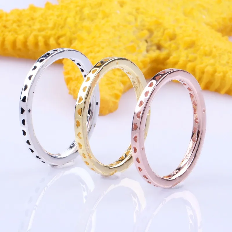 

Original 925 Sterling Silver Ring Silver Single Ring Hollow Heart Ring For Women Wedding Party Gift Fashion Jewelry