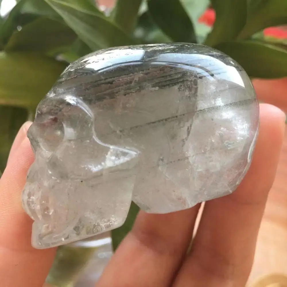 97 г натуральный зеленый Ghost Phantom Quartz Кристалл Исцеление черепа