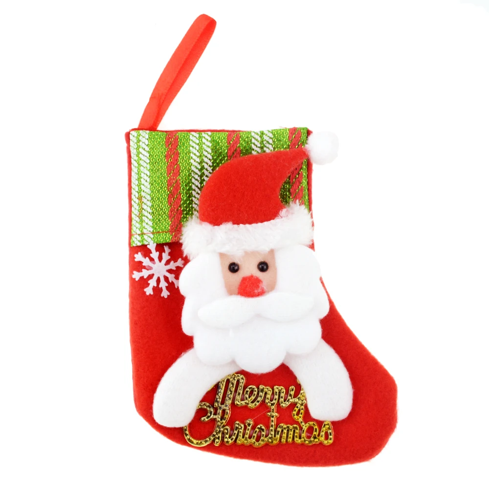 1PCS Christmas Stockings Hanging Christmas Tree Decoration Ornaments New Year Candy Bag Gifts Socks Stocking Xmas Ornament - Цвет: Old man Letter card