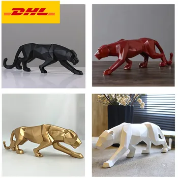 

6" Creative Simulation Animal Lucky Leopard Office Study Panther Home Decor Holiday Gift Resin Action Figure Toy BOX 8-15CM X310